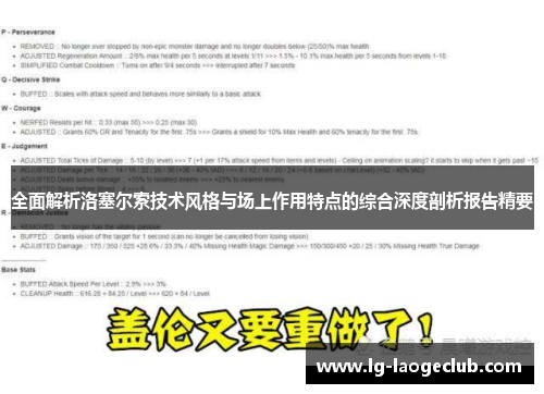 全面解析洛塞尔索技术风格与场上作用特点的综合深度剖析报告精要 全面解析洛塞尔索技术风格与场上作用特点的综合深度剖析报告精要